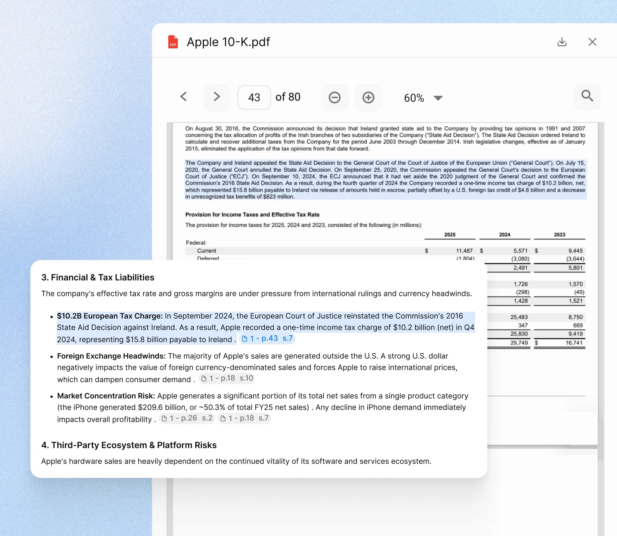 Analyze financial documents and data rooms with precision