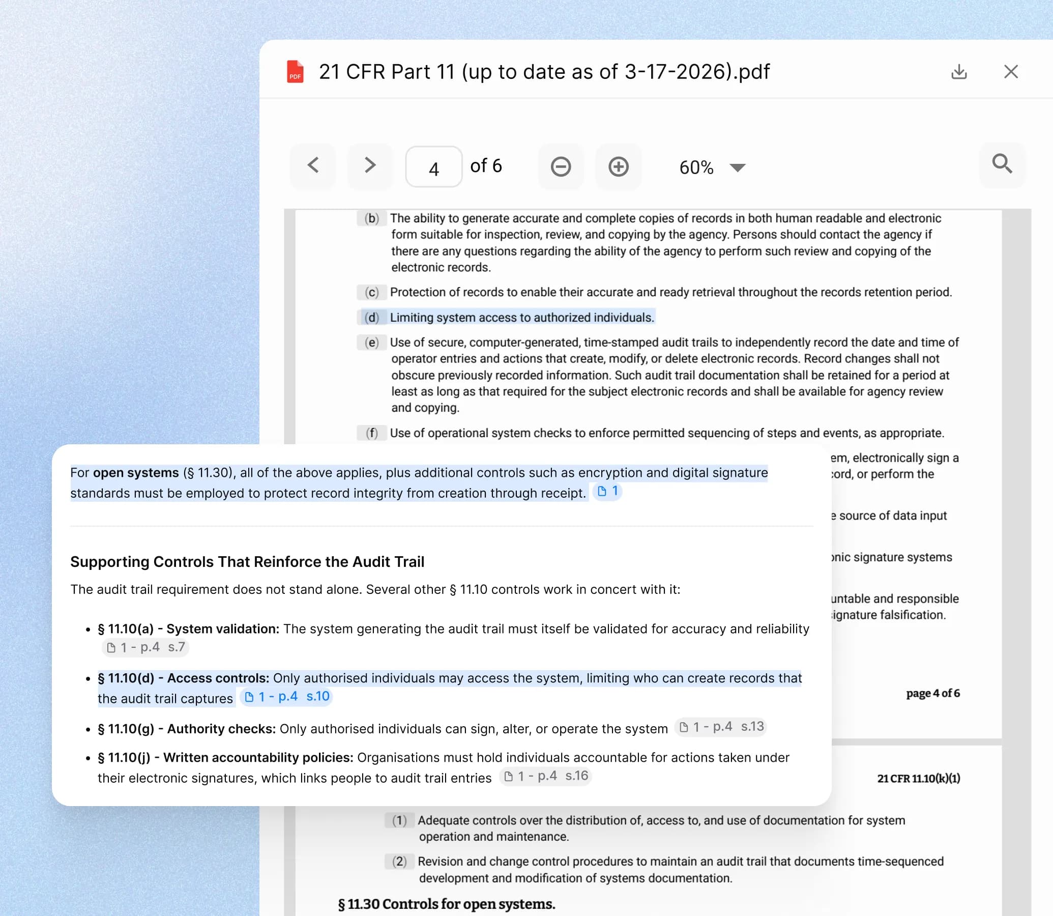 Analyze regulatory documents, policies, and compliance materials with precision